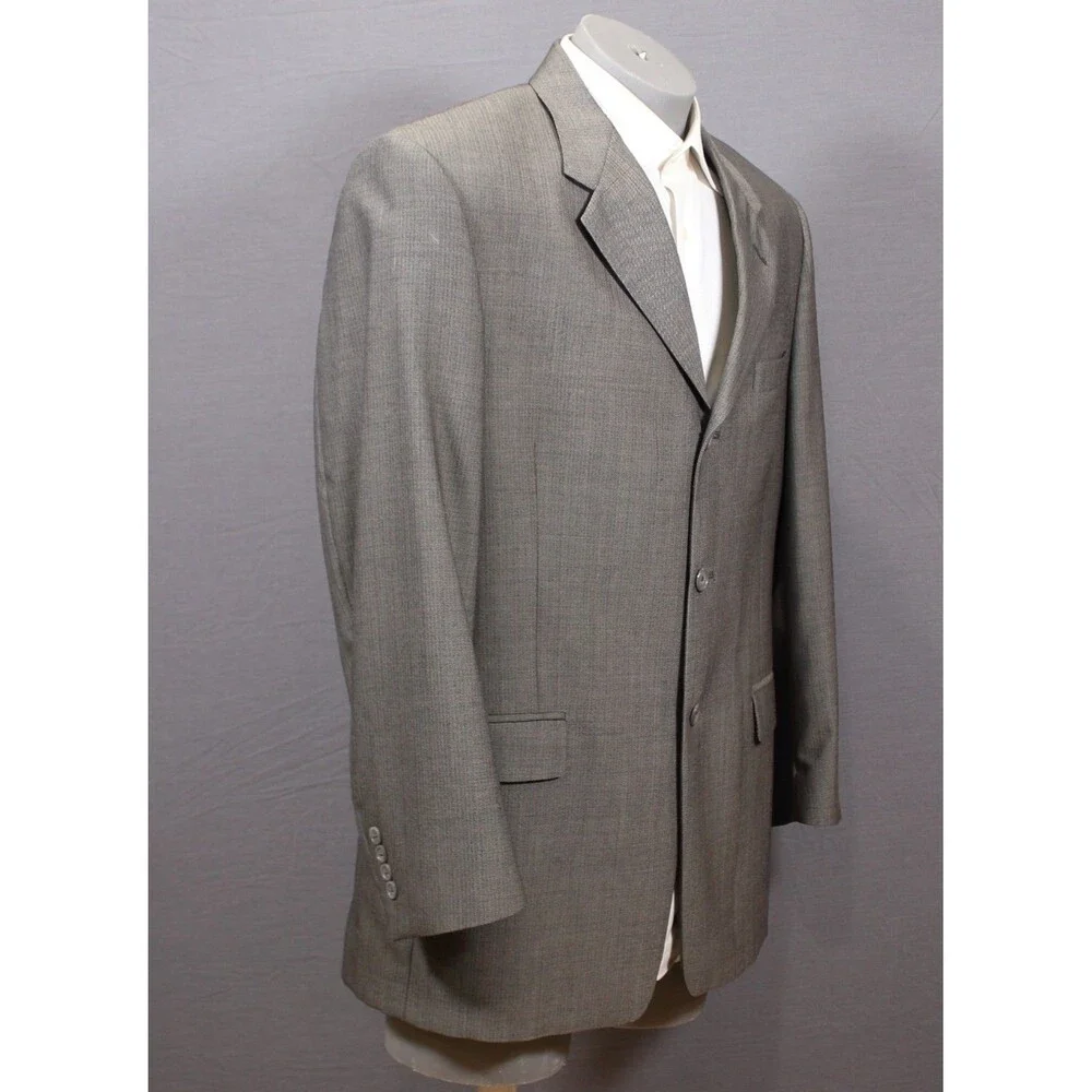 Kenneth Cole NY Wool Gray 2 piece Suit 3 Btn 43L Pleated Fronts 34
